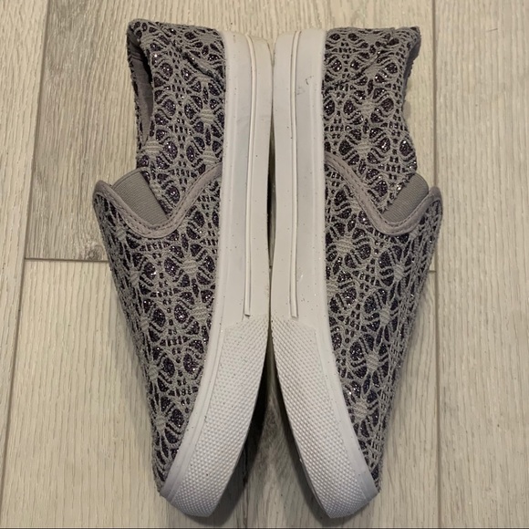 ZULA Slip On Gray Sparkly Loafers Shoes Size 7 - Picture 4 of 8